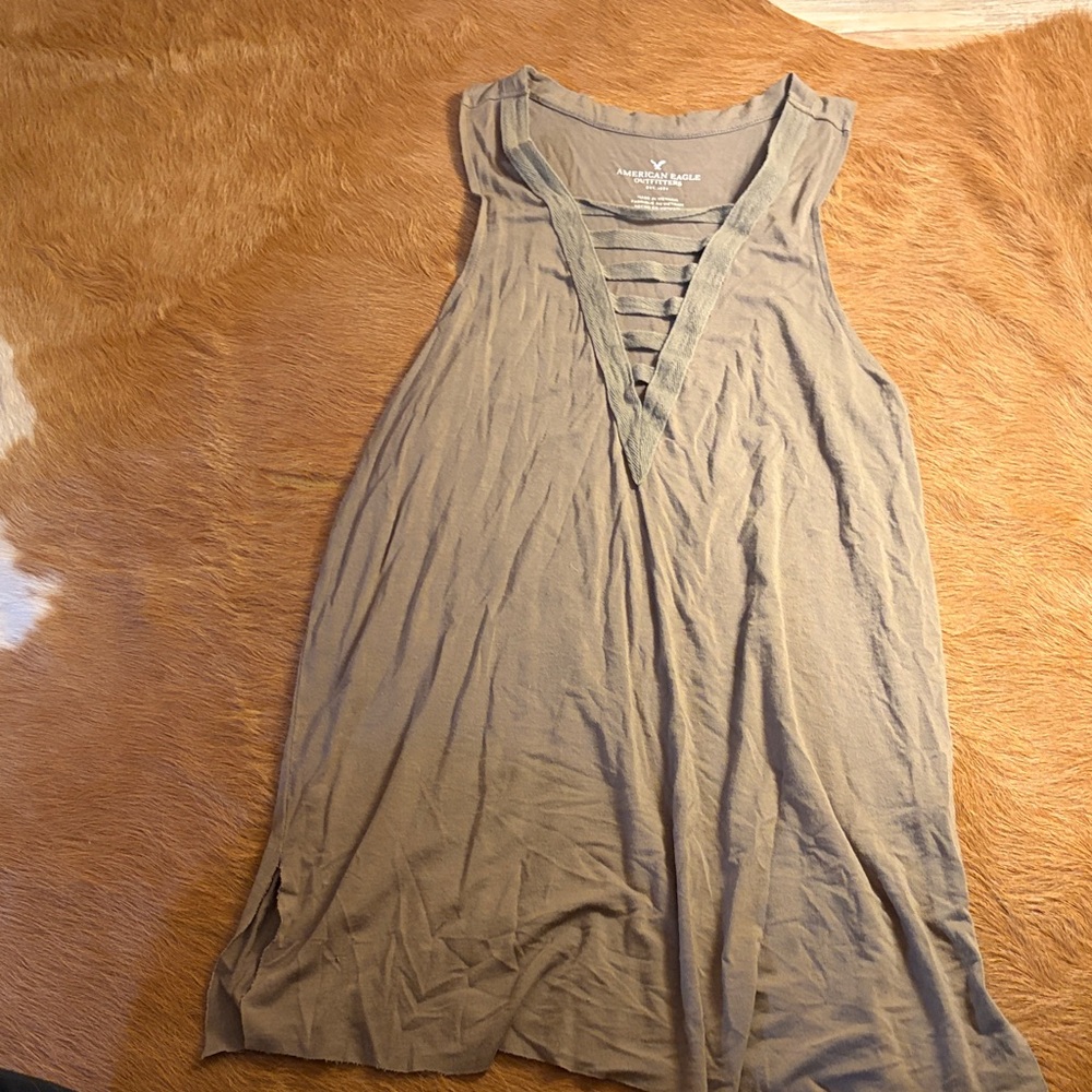 American Eagle Outfitters Tan Sleeveless Tank Top